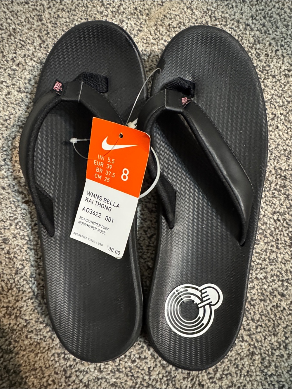 Nike Womens Bella Kai Thong Sandals, 8